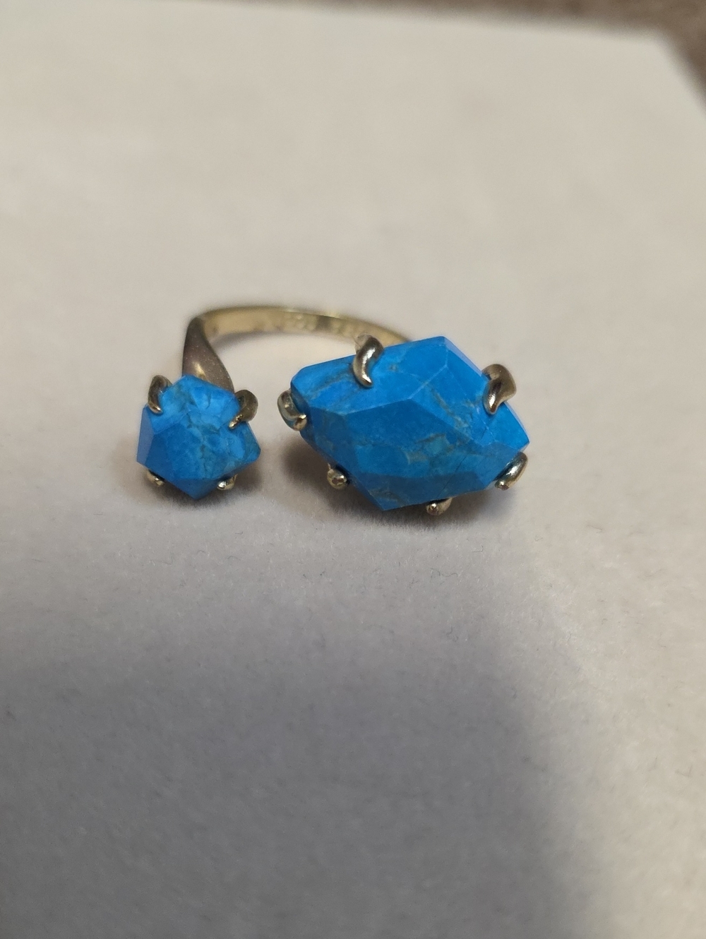 Kendra Scott Kayla Ring Blue Turquoise Double Stone Open Ring